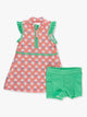 Pink Tee Time Golf Flutter Sleeve Active Dress & Bike Short Set