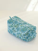 Blue Green Floral Travel/Make Up/Organizer Bag-Large Only