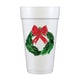 Merry Christmas Wreath Full Color Foam Cups - Christmas