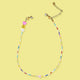 Beaded Necklace - Multi-Color W/Pink Heart - Allie