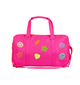 Hot Pink Nylon Duffel Bag w/ Assorted Patches