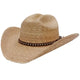 Kid Youth Brown Stitched Palm Straw Cowboy Hat