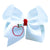 Apple Sketch Embroidered Hair Bow Alligator Clip