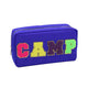 Varsity Collection Nylon Cosmetic Bag Blue Camp Chenille