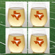 Longhorns Unbreakable Stemless Tritan Plastic Wine Glasses