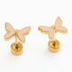 Blush Butterfly Stud Earrings - Hypoallergenic