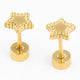 Beaded Star Stud Earrings - Hypoallergenic, Flat Back