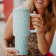 Mint Leopard 38 oz Tumbler Coffee Cup