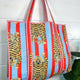 Red/Blue Tiger Tote Bag | Large Quilted Travel Tote Bags (Copy)