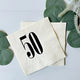 50 Cream & Black Birthday or Anniversary Napkins