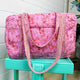 Pink Floral Quilted Duffle Bag | Weekender Travel Overnight Bag