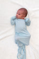 Blue Gingham Knotted Infant Gown