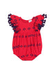 Anna Baby Romper Red Embroidery