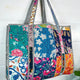 Multi Patchwork Tote Bag | Large Quilted Travel Tote Bags