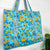 Blue Floral Tote Bag | Large Quilted Travel Tote Bags