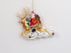 Santa Riding Deer Orn, Glass, 5"