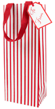 Stripes For Days Red/white Bottle Bag 5 X 3 1/2 X 13