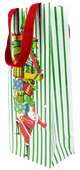 Santa With Gift Tower Bottle Bag 5 X 3 1/2 X 13