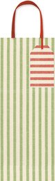 Melograno Stripe Sage Bottle Bag 5 X 3 1/2 X 13