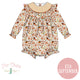 Girls Fall Acorn Floral Smocked Bubble