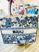 Blue Roses MAHJ Beaded Tote