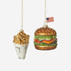 Hamburger/French Fries Orn, Glass, 4.25", 4.5"