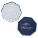 Happy Birthday Blue Octagon Eco Paper Plates, 9 1/2"