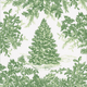 Christmas Tree Toile Sage/white-Ppr Napkin Airlaid Cocktail-15 In