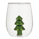 Glitter Tree Wine Glass 16oz Wine Glass