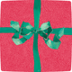 Tied With A Bow Red/spruce Sq Salad/dessert Plates Square