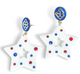 White STAR EARRINGS WITH crystals