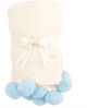 Blanket blue Poms