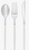 Chic Round Clear and Silver Forks | 32 Pieces
