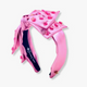 Child Size Pink Bow Headband with Heart Beads