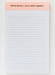 What Shall I F*ck with Today Notepad