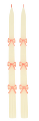 Pink Bow Taper Candles