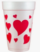 Valentine Scattered Hearts - 16oz Styrofoam Cups