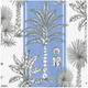 Southern Palms Blue/white Napkin Luncheon