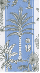 Southern Palms Blue/white Guest Towel