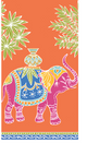 Royal Elephant Orange Guest Towel