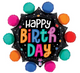 29"PKG HBD COLORFUL CIRCLES SHAPE