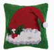 Santa Hat W/Pompom Hook Pillow