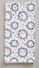 Wreath, Evergreen & Red Tea Towel