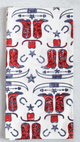 Poppy & Navy (Ivory) - Cowgirl Boots Tea Towel