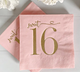 Sweet 16 Blush Pink Birthday Cocktail Napkins | Set of 16
