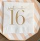 Sweet 16th Birthday Luncheon Napkins: Set of 16 White