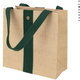 small Jute And Twill Natural/hunter Gift Bag