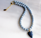 Denim Heart Beaded Necklace - Handmade Jewelry