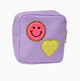 Small Lavender Nylon Pouch W/Glitter Chenile Patches For Tweens -