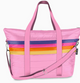 Pink Puffer Tote Bag Retro Stripe